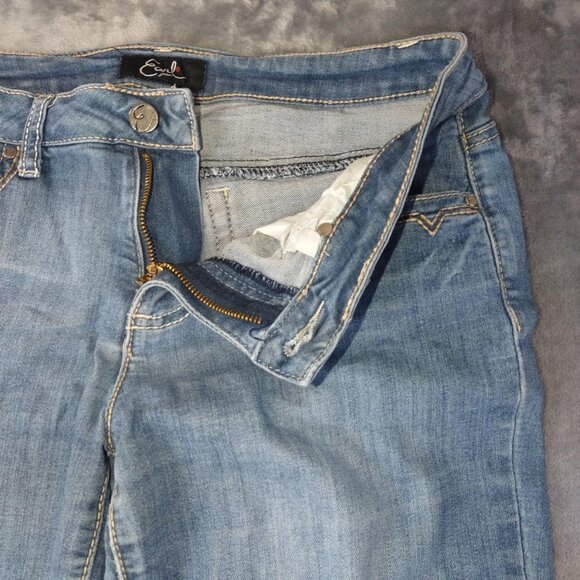Eagle Jeans Light Wash Straight Leg Women Denim Mid Rise Distressed Casual Y2K 8 - Picture 4 of 8